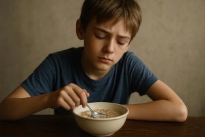 A child who wants to laugh freely. To play. To mess up without fear. To eat cereal with milk and not count every drop.